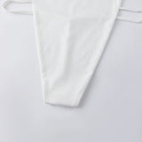 Women's Stylish Dots Print Summer Tight Thong Bodysuit Sleeveless Square Neck Spaghetti Strap Backless Romper