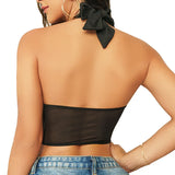 Phantasy Sexy Halter White Tank Top Women Fashion Hollow Out Crop Top Hotsweet Night Out Sweetwear 2026 Summer Women Clothing