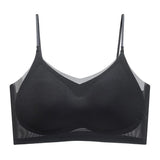Ultra-Thin Breathable Ice Silk Top Bra Women's Seamless Back Halter Vest Wrap Bra Small Chest Together