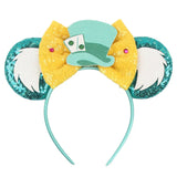 2025 New Style Mickey Minnie Ear Headband Sequin Bows Girl Adult Kids Halloween Party Cosplay Hair Accessories Princess Hairband