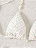 Sexy White Shell String Bikini 2026 Women Luxury Push Up Bra Tie Side Thong Swimsuit Brazilian Beach Bathing Suit Micro Swimwear