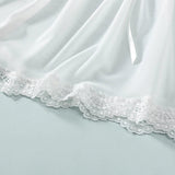 Sexy WhiteTulle Nightdress Woman Lingerie & Thong  V-neck Open Sleep Skirt Erotic Pajamas Garter Dress Set See Through Nightwear