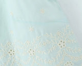 Sleeveless Top Skirt Two Pieces Matching Set for Women Light Blue Vintage Skirt Set French Style Embroidery Cotton Dress Set