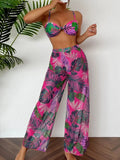 3 Pieces Strappy Bikini 2026 Women Printed Swimsuit Sexy Swimwear Female With Beach Pants Bathers Bathing Swimming Swim Suit