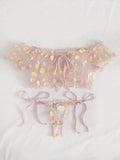 Porn Women Sexy Lingerie Off Shoulder Bralette Strapless Ruffles Bra and Panty Sets Female Transparent Underwear