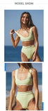 2026 Sexy Sports Bikini Women Push Up Swimwear Swimsuit High Waist Patchwork Solid Bikinis Set Bathing Suit Beach Bikini Female