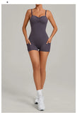 Womens Two Way Wear Bodysuit Sleeveless Yoga Stretch One Piece Romper Sexy Fitness Side Pockets Sportwears Bodysuit