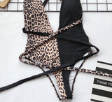 Sexy One Piece Swimsuit Swimwear Women Leopard Patchwork Cross Long Straps Deep V-neck Bathing Suit Beach Banadores Mujer 2026