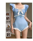 Female One-piece Swimsuit, Cute Girl, Conservative Coverage, Slimming Effect, Instagram Style New Vacation Hot Spring Swimsuit