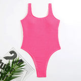 Candy Color One Piece Swimsuit Fabric Crinkle Cloth Wavy Strip Bikini for Women Fluorescent Pleated Cloth Swimwear