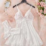New Summer Erotic Pajamas Home Wear Dress Sexy Lingerie Floral Lace Romantic Nightgown Sheer Seductive Panties Porn Nightdress