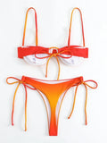 Underwired Gradient High Cut Bikini Female Swimsuit Women Swimwear Two-pieces Bikini Set Micro Thong Bathing Suit Swim Beachwear