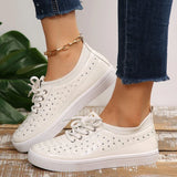 Black Pu Leather Platform Sneakers Women Plus Size 43 Soft Sole Lace Up Flats Woman 2026 Comfort Anti Slip Casual Shoes Female
