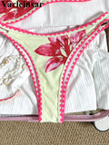 2026 Floral Flower Printed Bikini Women Swimwear Female Swimsuit Two-Pieces Bikini Set Brazilian Bather Bathing Suit Swim V8205