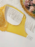 plus Size Women's Sexy Embroidered Lace Trim Bra Wireless Padded Comfortable Underwear Non-Squeezing No Wire Vest Top MR2624
