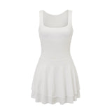 Women’s Summer Tank Dress for Party Club Evening Sleeveless Square Neck A-Line Dress Short Flowy Dress