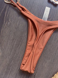 New Sexy Bikini Solid Color Lace-up Split Two-piece Swimsuit for Women