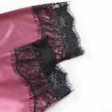 Sexy Women Home Dressing Gown Lingerie Lace Patchwork Satin Robe Set Nightwear Casual Sleepwear Kimono Bathrobe Home Nightdress