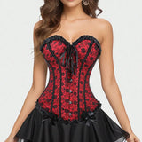 Sexy Pure Desire Casaul Style Waist Cincher Fishbone Corset Bust Support Shaping Top Front Button Lace-Up Strapless Bra Q7JI