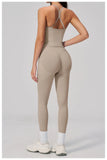 Summer Seamless Yoga Sets Women Outdoor Slimming Sports Tank Top High Waist Hip Lifting Leggings Gym Fitness Suits Tracksuit