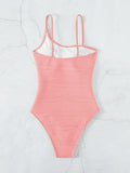 2026 Plain One Shoulder Swimsuit One Piece Solid Swimwear Women Sexy Bathers Bathing Swimming Swim Suit Female Beachwear