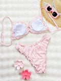 Summer Ruffles High Waist Bikini Set 2026 Women Hollow Out Circle Push Up Bra Two Piece Swimsuit Beach Bathing Suit Swimwear