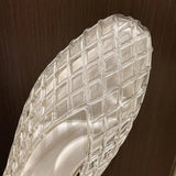 Women Crystal Jelly Shoes Girls Fashion Summer Flats Sandals V-mouth Slip-on Style Soft Sole Girls Daily Walking Driving Flats