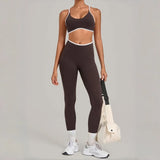 Women's Seamless Yoga Sets Sports Fitness Gym Sleeveless Vest Hip-lifting Slim Fit Pants Suits Running Training Workout Sets