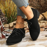 New Patchwork Loepord Pointed Toe Shoes for Women Retro Fax Suede Lacing Pumps Woman Shallow Square Heel Single Shoes Mujer