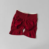 Women's High-Waisted Seamless Yoga Sports Shorts Hip-Lifting Knitted Peach Pants Summer Training Fitness Wear
