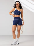 2pcs/sets Yoga Sport T-shirts Shorts Set Sportswear Woman Gym Seamless Workout Vest Shorts Leggings Activewear Women's Tracksuit