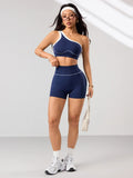 2pcs/sets Yoga Sport T-shirts Shorts Set Sportswear Woman Gym Seamless Workout Vest Shorts Leggings Activewear Women's Tracksuit