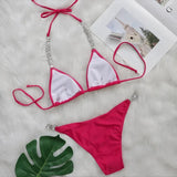 2026 New Sexy Bikini Women Rhinestones Swimwear Swimsuit Halter Bikinis Set Bathing Suit Beach Bikini Luxe Maillot De Bain Femme