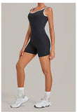 Women's Seamless Yoga Jumpsuits Sports Fitness Gym Sleeveless Backless Hip-lifting Shorts One-piece Training Workout Jumpsuit
