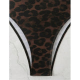 S - XL New Leopard Printed Bandeau Women Swimwear One Piece Swimsuit Female High Leg Cut Monokini Bather Bathing Suit Swim V8051