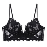 Minimizer Bras for Women Full Coverage Unlined Lace Sexy Plus Size Underwire Bra Large Breasts Embroidered Mesh Sheer Lingerie