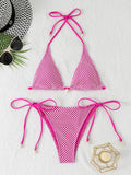 2026 Halter String Triangle Bikini Women Sexy Swimwear Female Mesh Swimsuit Solid Bathers Bathing Swimming Swim Suit Beachwear
