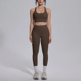 Women's Yoga Set Sports Fitness Running Beautiful Back Slim Fit Bra Hip-lifting High Waist Pants Workout Training Gym Suits