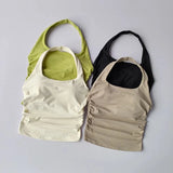 Women's small camisole hanging neck vest, gathering beautiful back yoga sports bra
