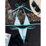 Sexy Glitter Extreme Mini Micro Thong Bikini Women Swimwear Two-Pieces Bikini Set Female Swimsuit Bather Bathing Suit Swim V4334