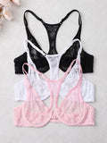 3-Piece Plus Size Lingerie With Lace Front Buttons For Women Brassiere  Adjustable Underwear Comfort And Breathability Bra