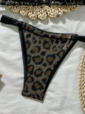 Shiny Brozing Wine Leopard Print Bikini Women Sexy Push Up Bra Pleate Triangle Swimsuit 2026 Beach Bathing Suit Holiday Swimwear