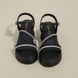 2026 Buckle Strap Chunky Sandals Women Summer High Platform Wedges Slippers Woman Bling Decoration Thick Bottom Slides Pumps
