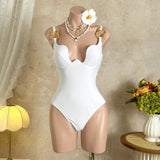 Sexy Mesh Skirt Swimwear Sets Women 2026 New Metal Strap Shell Underwire Tummy Control One Piece Swimsuit Bathing Suits Monokini