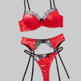 Toucheart Sexy Underwear Lace Patchwork Sissy Slim High Waisted Women Interesting Gather Together Charming Lingerie Intimate Set