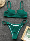 V-Bar Underwired Polka Dot Bikini 2025 Women Swimsuit Female Swimwear Two Pieces Bikini Set Ribbed High Cut Bathing Suit Swim