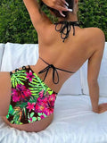 Halter String Floral Bikini 2026 High Waist Swimsuit Women Padded Swimwear Female Bathers Bathing Swimming Swim Suit Beachwear