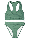 2026 Sporty Bikinis Solid Padded Swimsuit Women Vintage Swimwear Female Bathers Bathing Swimming Swim Suit Beachwear