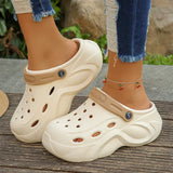 Closed Toe Chunky Platform Sandals Woman 2024 Thick Bottom Non-Slip Beach Sandalias Mujer Summer Hollow Out Soft Casual Shoes