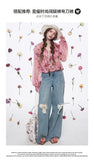 Ladies French ruffled chiffon shirt spring new temperament top